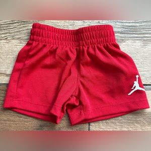 Jordan Red Shorts Sized 3 Months